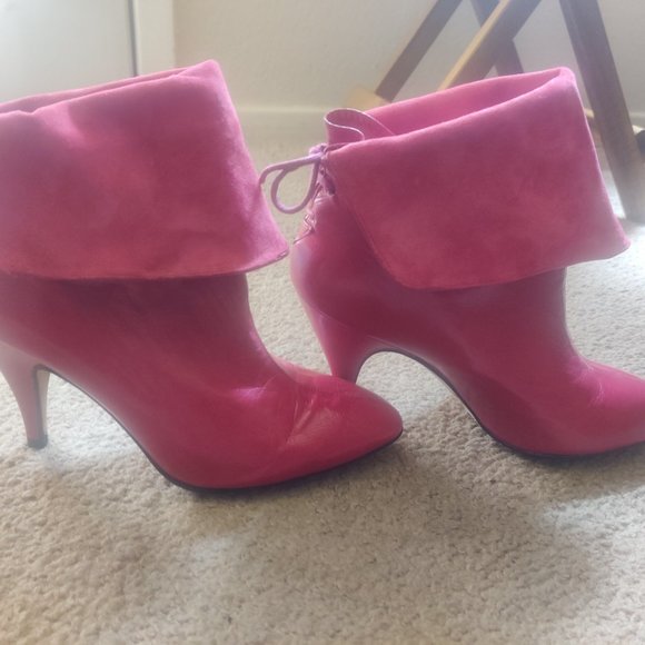 Nickels 1980s vintage hot pink high heel stiletto ankle boots - Picture 11 of 13